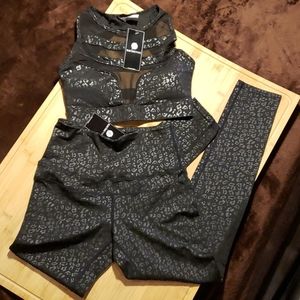 Electric Yoga Foil Cheetah Bra & Legging Set